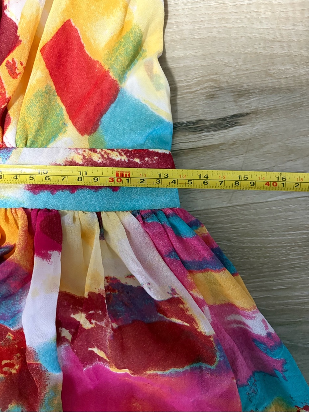 Papaya V-Neck Maxi Dress in Pink, Yellow & Teal Great for a Summer Wedding - Picture 10 of 10